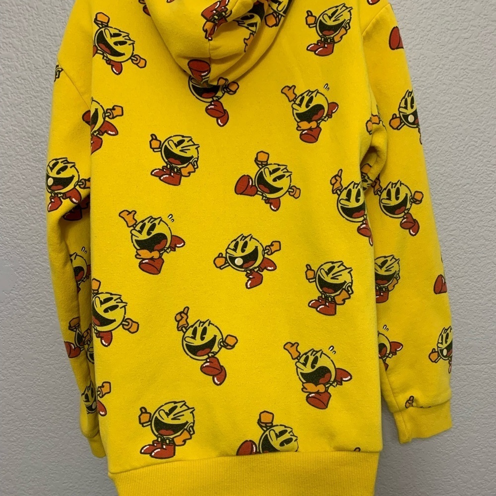PAC-MAN Pull Over Logo Hoodie Sweatshirt All Over Print Adult Size S - Picture 3 of 13